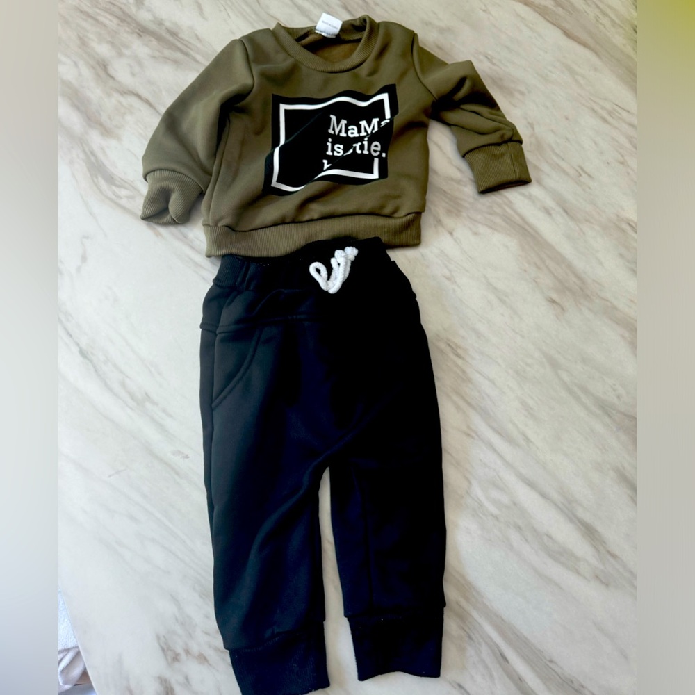 Mama is my Bestie Boys 9-12 M outfit set MAMA IS MY BESTIE Used Once